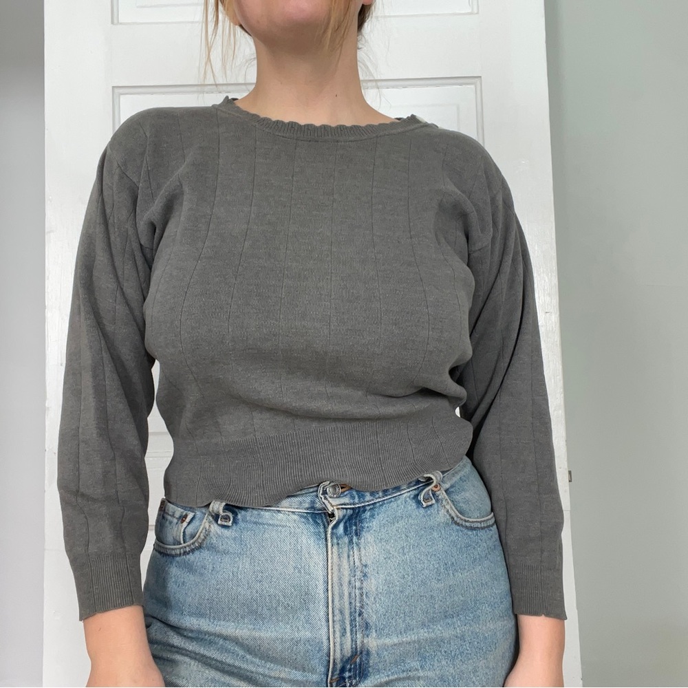 🤍SOLD🤍 VTG 80s Cotton Sweater - Picture 1 of 9